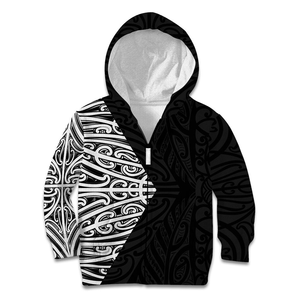 Black New Zealand Puhoro Maori Tattoo Kid Hoodie
