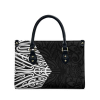 Black New Zealand Puhoro Maori Tattoo Leather Bag
