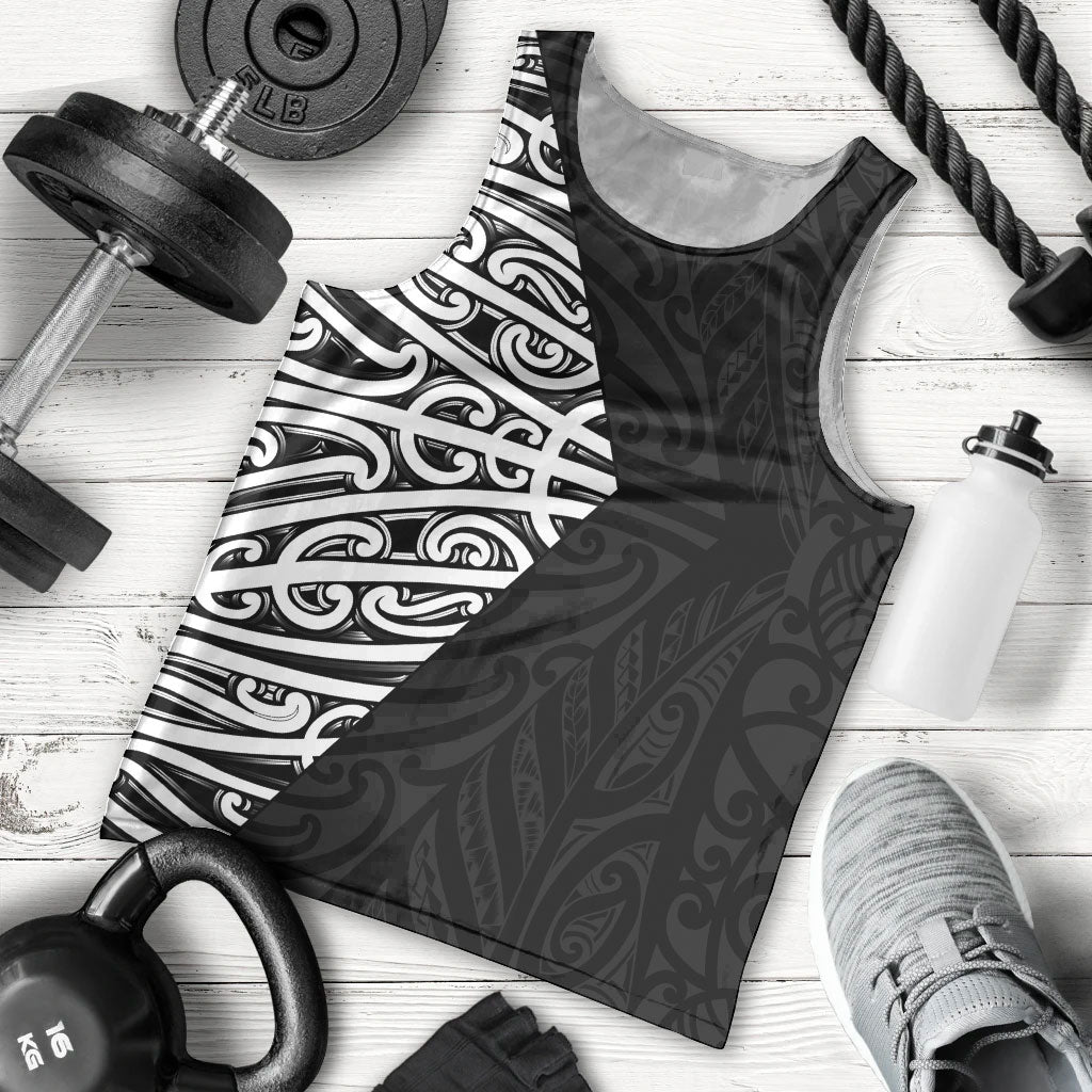 Black New Zealand Puhoro Maori Tattoo Men Tank Top