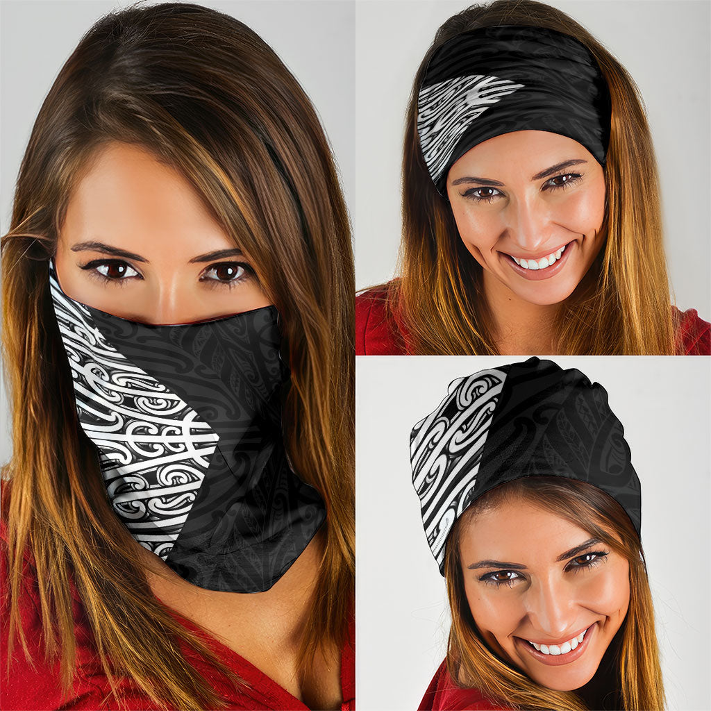 Black New Zealand Puhoro Maori Tattoo Neck Gaiter