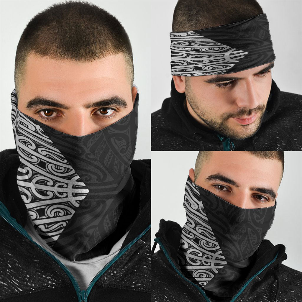 Black New Zealand Puhoro Maori Tattoo Neck Gaiter