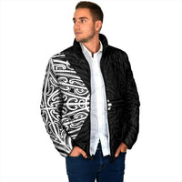 Black New Zealand Puhoro Maori Tattoo Padded Jacket