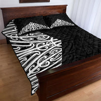 Black New Zealand Puhoro Maori Tattoo Quilt Bed Set