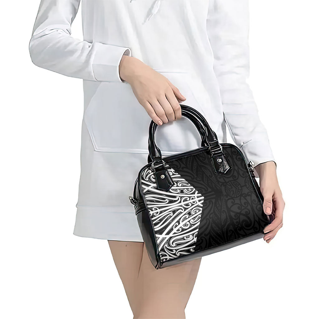 Black New Zealand Puhoro Maori Tattoo Shoulder Handbag