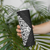 Black New Zealand Puhoro Maori Tattoo Skinny Tumbler
