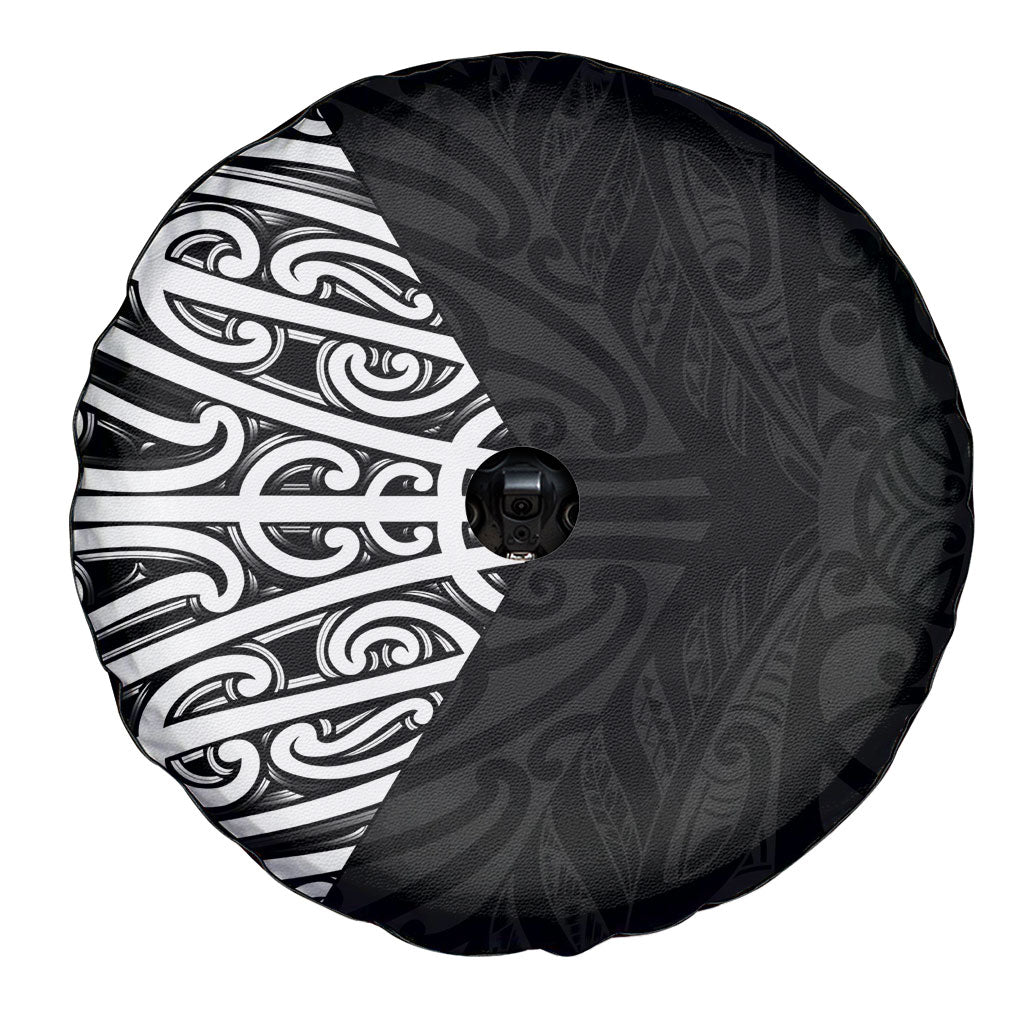 Black New Zealand Puhoro Maori Tattoo Spare Tire Cover