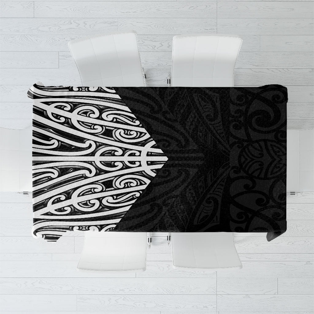 Black New Zealand Puhoro Maori Tattoo Tablecloth