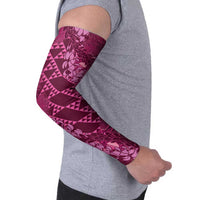 Pink Aloha Hawaii Arm Sleeves Hawaiian Kakau Ohia Lehua Lei - Polynesian Pride