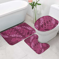 Pink Aloha Hawaii Bathroom Set Hawaiian Kakau Ohia Lehua Lei - Polynesian Pride