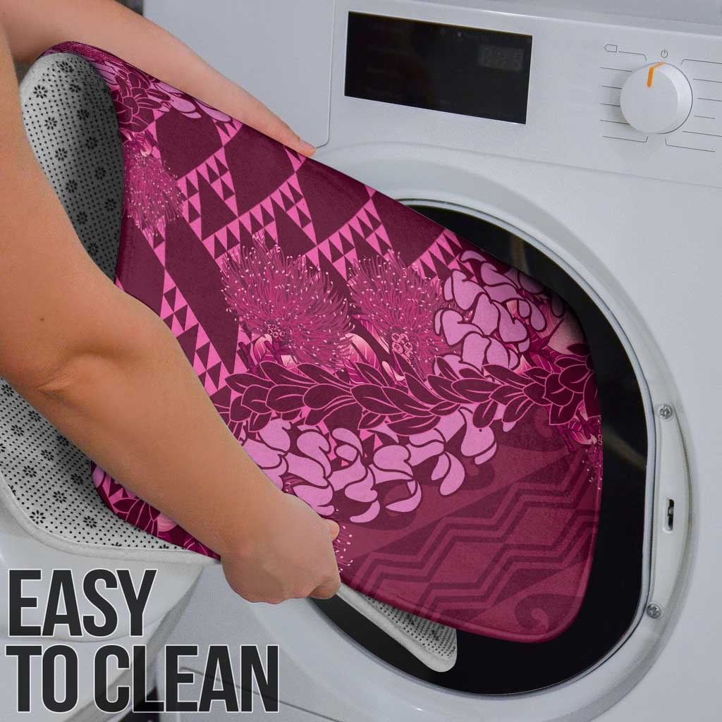 Pink Aloha Hawaii Bathroom Set Hawaiian Kakau Ohia Lehua Lei - Polynesian Pride