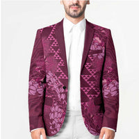 Pink Aloha Hawaii Blazer Hawaiian Kakau Ohia Lehua Lei LT14 - Polynesian Pride