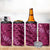 Pink Aloha Hawaii 4 in 1 Can Cooler Tumbler Hawaiian Kakau Ohia Lehua Lei - Polynesian Pride