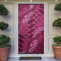 Pink Aloha Hawaii Door Cover Hawaiian Kakau Ohia Lehua Lei - Polynesian Pride