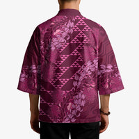 Pink Aloha Hawaii Kimono Hawaiian Kakau Ohia Lehua Lei - Polynesian Pride