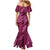 Pink Aloha Hawaii Mermaid Dress Hawaiian Kakau Ohia Lehua Lei - Polynesian Pride