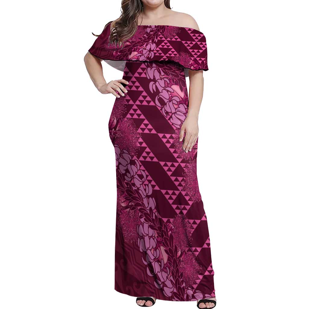 hawaiian off the shoulder dress Pink Aloha Hawaii Maxi Kakau Ohia Lehua Lei Step into paradise with Style:shortsleeve WHS Shining Sequined Emerald Green