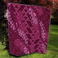 Pink Aloha Hawaii Quilt Hawaiian Kakau Ohia Lehua Lei - Polynesian Pride