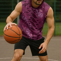 Pink Aloha Hawaii Sleeveless Hoodie Hawaiian Kakau Ohia Lehua Lei - Polynesian Pride