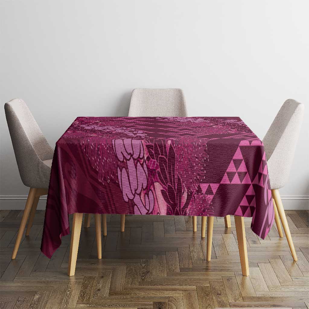 Pink Aloha Hawaii Tablecloth Hawaiian Kakau Ohia Lehua Lei - Polynesian Pride