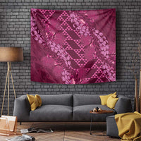 Pink Aloha Hawaii Tapestry Hawaiian Kakau Ohia Lehua Lei - Polynesian Pride