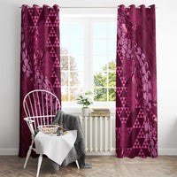 Pink Aloha Hawaii Window Curtain Hawaiian Kakau Ohia Lehua Lei - Polynesian Pride