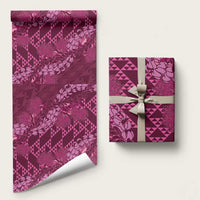 Pink Aloha Hawaii Wrapping Paper Hawaiian Kakau Ohia Lehua Lei - Polynesian Pride