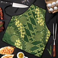 Green Aloha Hawaii Apron Hawaiian Kakau Ohia Lehua Lei - Polynesian Pride