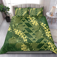 Green Aloha Hawaii Bedding Set Hawaiian Kakau Ohia Lehua Lei - Polynesian Pride