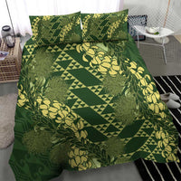 Green Aloha Hawaii Bedding Set Hawaiian Kakau Ohia Lehua Lei - Polynesian Pride