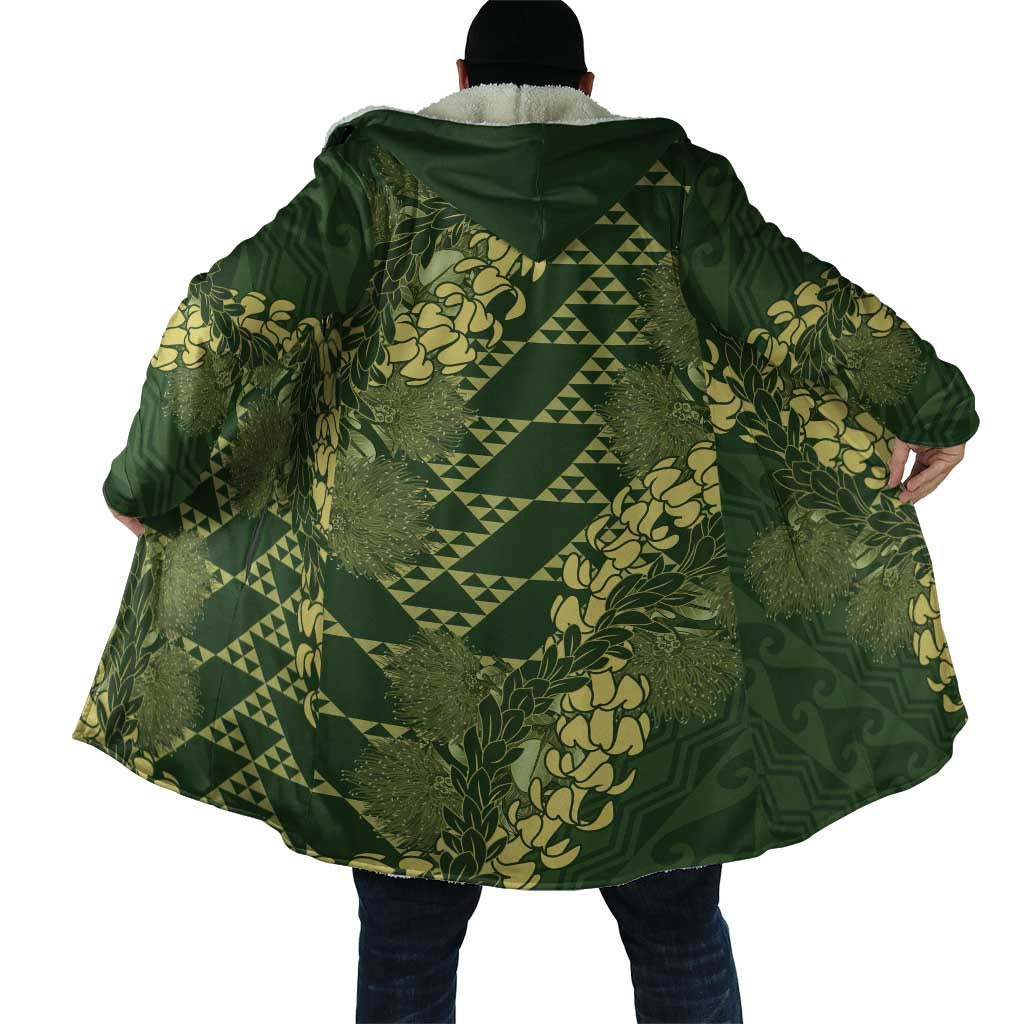 Green Aloha Hawaii Cloak Hawaiian Kakau Ohia Lehua Lei - Polynesian Pride