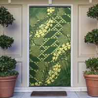 Green Aloha Hawaii Door Cover Hawaiian Kakau Ohia Lehua Lei - Polynesian Pride