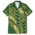 Green Aloha Hawaii Family Matching Off Shoulder Short Dress and Hawaiian Shirt Hawaiian Kakau Ohia Lehua Lei - Polynesian Pride