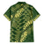 Green Aloha Hawaii Family Matching Off Shoulder Short Dress and Hawaiian Shirt Hawaiian Kakau Ohia Lehua Lei - Polynesian Pride