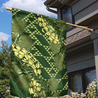 Green Aloha Hawaii Garden Flag Hawaiian Kakau Ohia Lehua Lei - Polynesian Pride