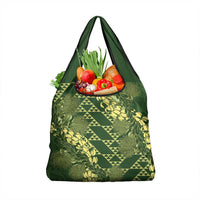 Green Aloha Hawaii Grocery Bag Hawaiian Kakau Ohia Lehua Lei - Polynesian Pride