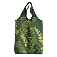 Green Aloha Hawaii Grocery Bag Hawaiian Kakau Ohia Lehua Lei - Polynesian Pride