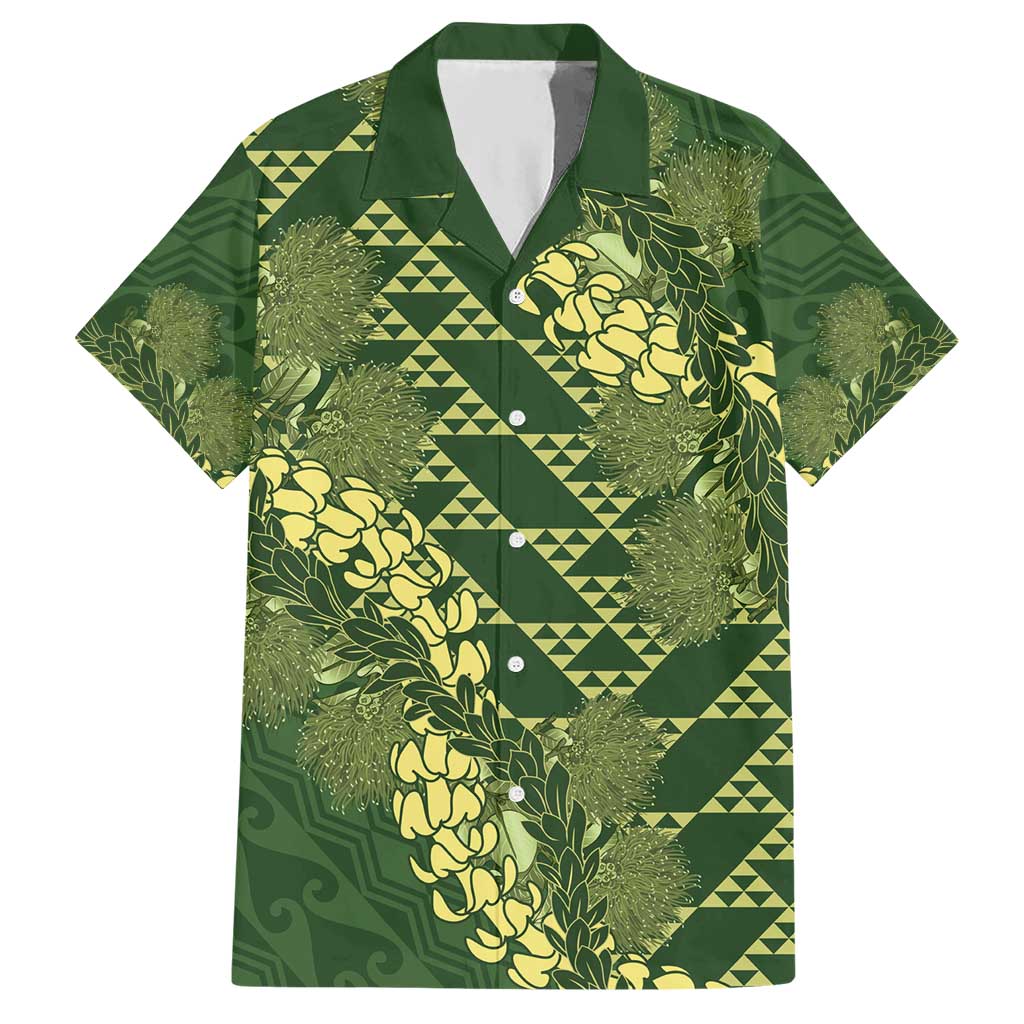 Green Aloha Hawaii Hawaiian Shirt Hawaiian Kakau Ohia Lehua Lei - Polynesian Pride