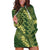 Green Aloha Hawaii Hoodie Dress Hawaiian Kakau Ohia Lehua Lei - Polynesian Pride
