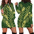 Green Aloha Hawaii Hoodie Dress Hawaiian Kakau Ohia Lehua Lei - Polynesian Pride