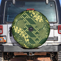 Green Aloha Hawaii Spare Tire Cover Hawaiian Kakau Ohia Lehua Lei - Polynesian Pride