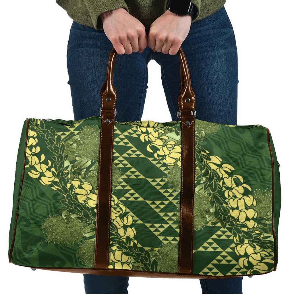 Green Aloha Hawaii Travel Bag Hawaiian Kakau Ohia Lehua Lei - Polynesian Pride