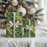 Green Aloha Hawaii Wrapping Paper Hawaiian Kakau Ohia Lehua Lei - Polynesian Pride