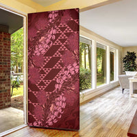 Maroon Aloha Hawaii Door Cover Hawaiian Kakau Ohia Lehua Lei - Polynesian Pride