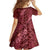 Maroon Aloha Hawaii Family Matching Off Shoulder Short Dress and Hawaiian Shirt Hawaiian Kakau Ohia Lehua Lei - Polynesian Pride