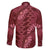 Maroon Aloha Hawaii Family Matching Off Shoulder Short Dress and Hawaiian Shirt Hawaiian Kakau Ohia Lehua Lei - Polynesian Pride