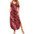 Maroon Aloha Hawaii Family Matching Summer Maxi Dress and Hawaiian Shirt Hawaiian Kakau Ohia Lehua Lei - Polynesian Pride