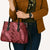 Maroon Aloha Hawaii Leather Bag Hawaiian Kakau Ohia Lehua Lei - Polynesian Pride