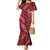 Maroon Aloha Hawaii Mermaid Dress Hawaiian Kakau Ohia Lehua Lei - Polynesian Pride