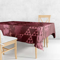 Maroon Aloha Hawaii Tablecloth Hawaiian Kakau Ohia Lehua Lei - Polynesian Pride