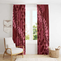 Maroon Aloha Hawaii Window Curtain Hawaiian Kakau Ohia Lehua Lei - Polynesian Pride